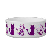 Purple Cats Pattern Small Pet Bowl (Front)