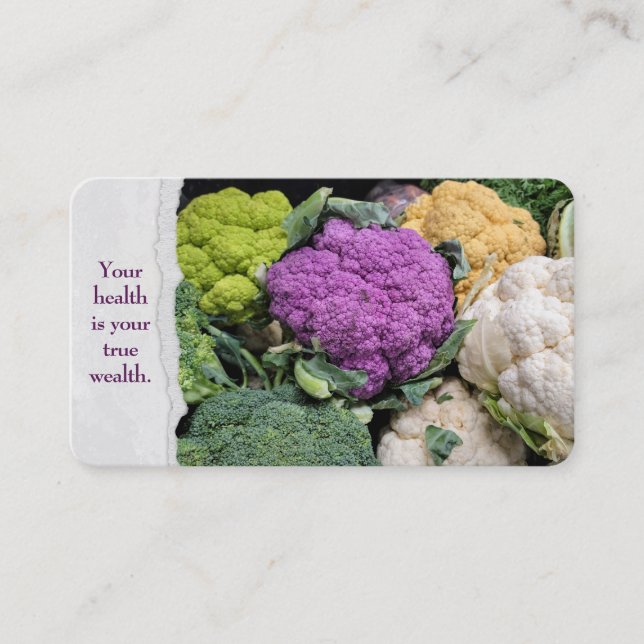 Purple Cauliflower At the Market Business Card (Front)