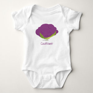 Purple Cauliflower character   Baby Bodysuit