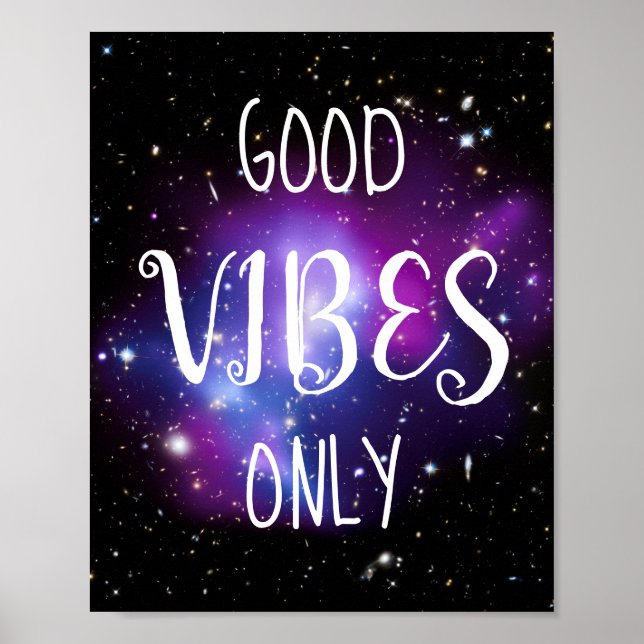Purple Celestial Good Vibes Only Poster (Front)
