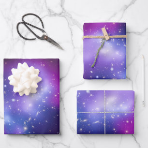 Purple Celestial Photo Galaxy Cluster MACS J0717 Wrapping Paper Sheet