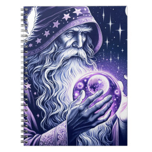 Purple Celestial Space Gazing Crystal Ball Wizard Notebook