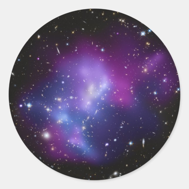 Purple Celestial Space Photo Blank Classic Round Sticker (Front)