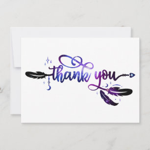 Purple Celestial Starry Boho Thank You Card