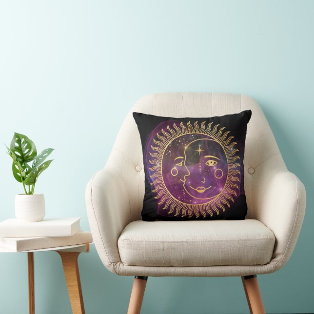 Purple Celestial Sun and Moon  Cushion (Chair)