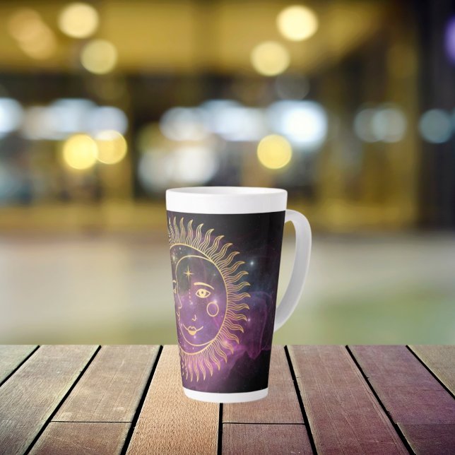 Purple Celestial Sun and Moon  Latte Mug (Creator Uploaded)