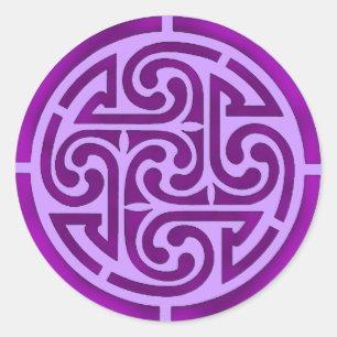Purple Celtic Knot Design Classic Round Sticker