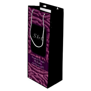 Purple celtic knot personalised wedding wine gift bag
