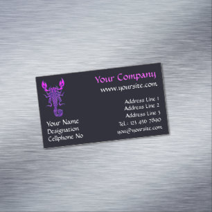 Purple Celtic Knot Scorpion Magnetic Business Card