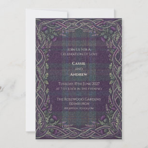 Purple Celtic Knot Wedding Invitation