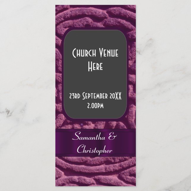 Purple celtic knot wedding program programme (Front)
