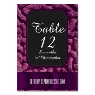 Purple celtic knot wedding table number