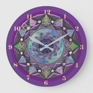 Purple Celtic Mandala Wall Clock