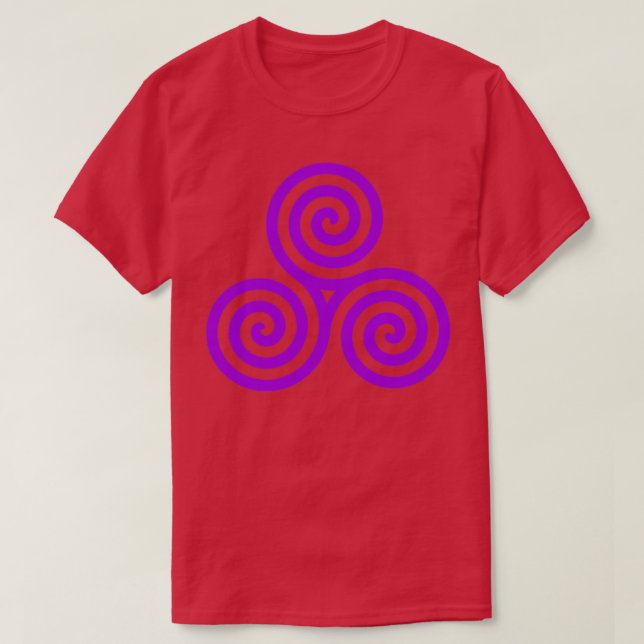 Purple Celtic Triple Spiral T-Shirt (Design Front)