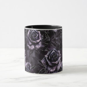 Purple Cemetery Roses Gothic Occult Mug