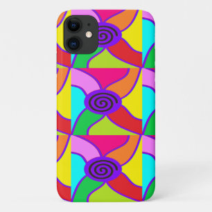 Purple centered hippie style art spiral scope fla iPhone 11 case
