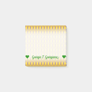 Purple Chain-Like Pattern on a Yellow Background Post-it Notes