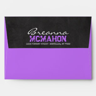 Purple Chalkboard Graduation Envelopes