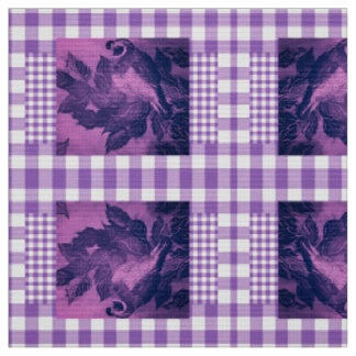 Purple Chck Quail Fabric