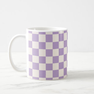 Purple Check, Chequerboard Pattern, Chequered Coffee Mug