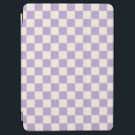 Purple Check, Chequerboard Pattern, Chequered iPad Air Cover<br><div class="desc">Chequered Pattern – purple and cream white chequerboard.</div>