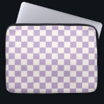Purple Check, Chequerboard Pattern, Chequered Laptop Sleeve<br><div class="desc">Chequered Pattern – purple and cream white chequerboard.</div>
