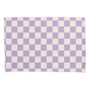 Purple Check, Chequerboard Pattern, Chequered Pillowcase