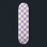 Purple Check, Chequerboard Pattern, Chequered  Skateboard<br><div class="desc">Chequered Pattern – purple and cream white chequerboard.</div>