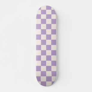 Purple Check, Chequerboard Pattern, Chequered  Skateboard