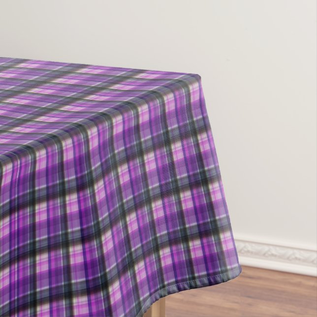 Purple Checked Tartan design, Tablecloth (In Situ)