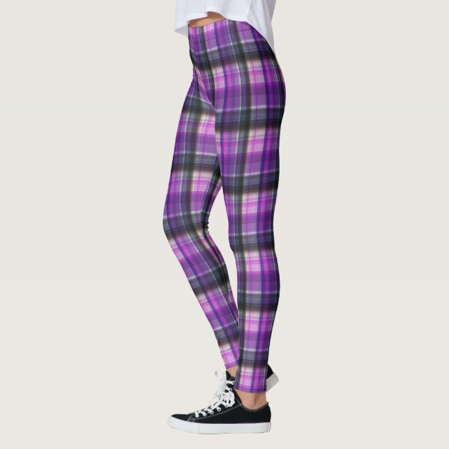 Purple Checked Tartan, Leggings (Left)