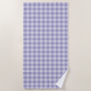 Purple Checkerboard Pattern Beach Towel