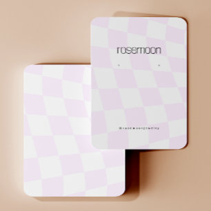 Purple Checkered Earring Display Card