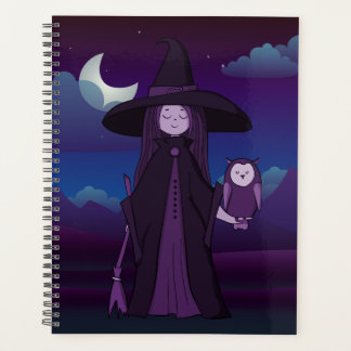 Purple Cheeky Witch® Planner with Witch and Owl