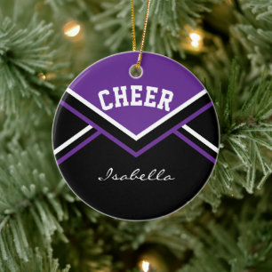 Purple Cheer 2 for a Cheerleader 📣💖 Ceramic Tree Decoration