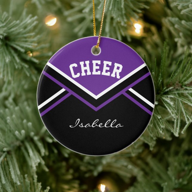 Purple Cheer 2S for a Cheerleader 📣💖 Ceramic Tree Decoration (Tree)
