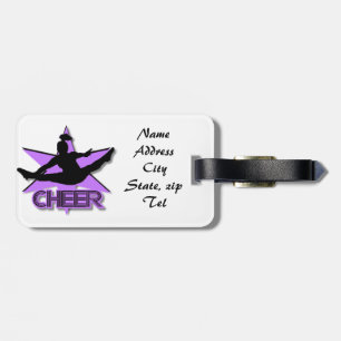 Purple Cheer luggage tag