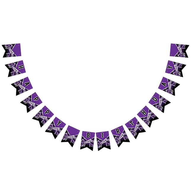 Purple Cheerleader Birthday Bunting (All)