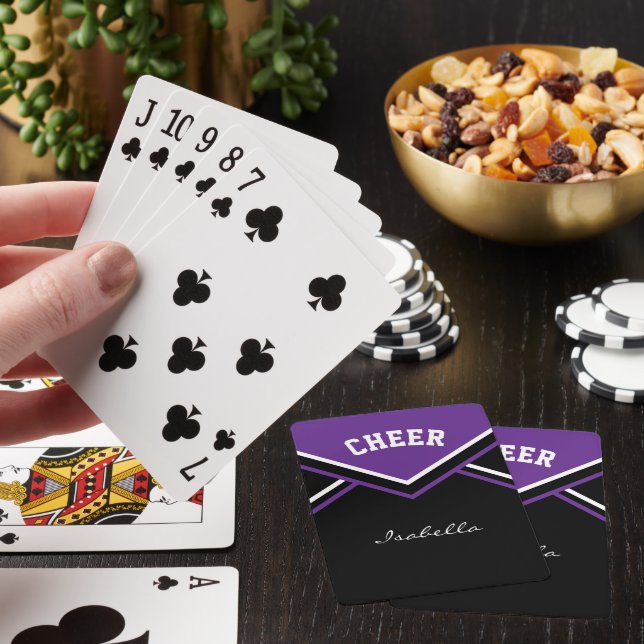 Purple Cheerleader Cheer Playing Cards (In Situ)