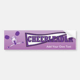 Purple Cheerleader Girl Silhouette Bumper Sticker