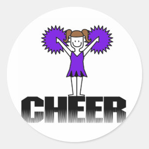 Purple  Cheerleading T-shirts and Gifts Classic Round Sticker