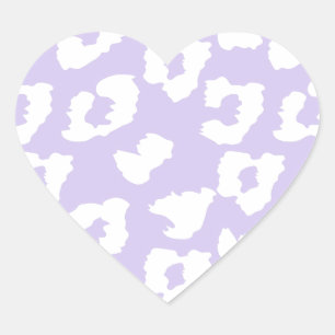 Purple Cheetah Leopard Print Heart Sticker