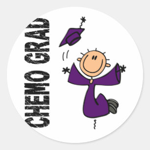 Purple CHEMO GRAD 1 (Pancreatic Cancer) Classic Round Sticker
