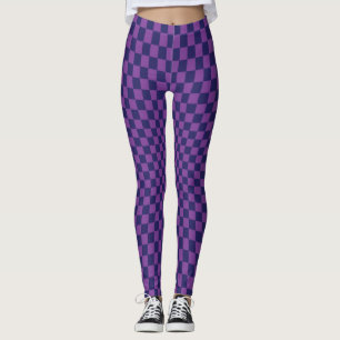 Purple Chequerboard Leggings