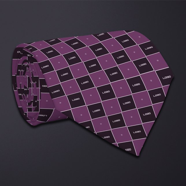 Purple Chequerboard Logo Pattern Tie (Creator Uploaded)