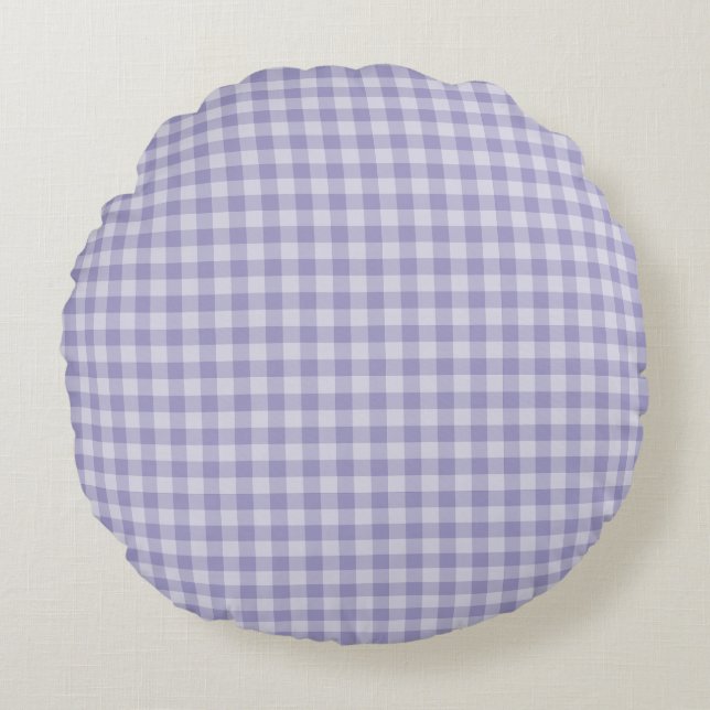 Purple Chequerboard Pattern Round Cushion (Front)