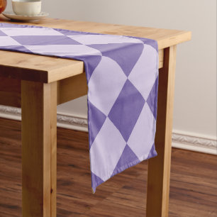 Purple Chequered Diamond Pattern 16 x 108 Long Table Runner
