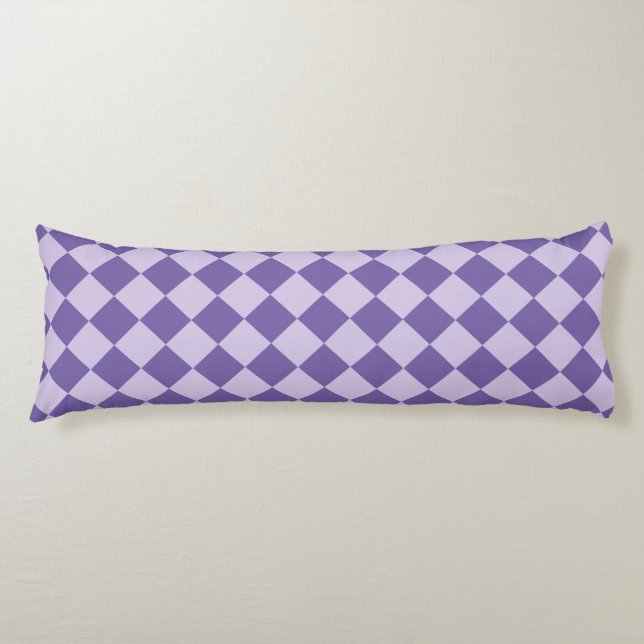 Purple Chequered Diamond Pattern Body Cushion (Front)