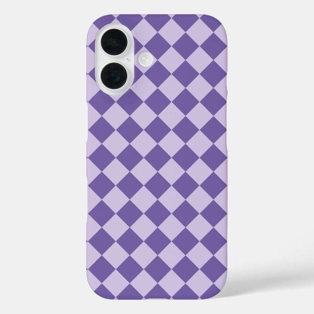 Purple Chequered Diamond Pattern Case-Mate iPhone Case (Back)