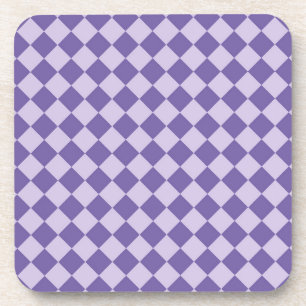 Purple Chequered Diamond Pattern Coaster